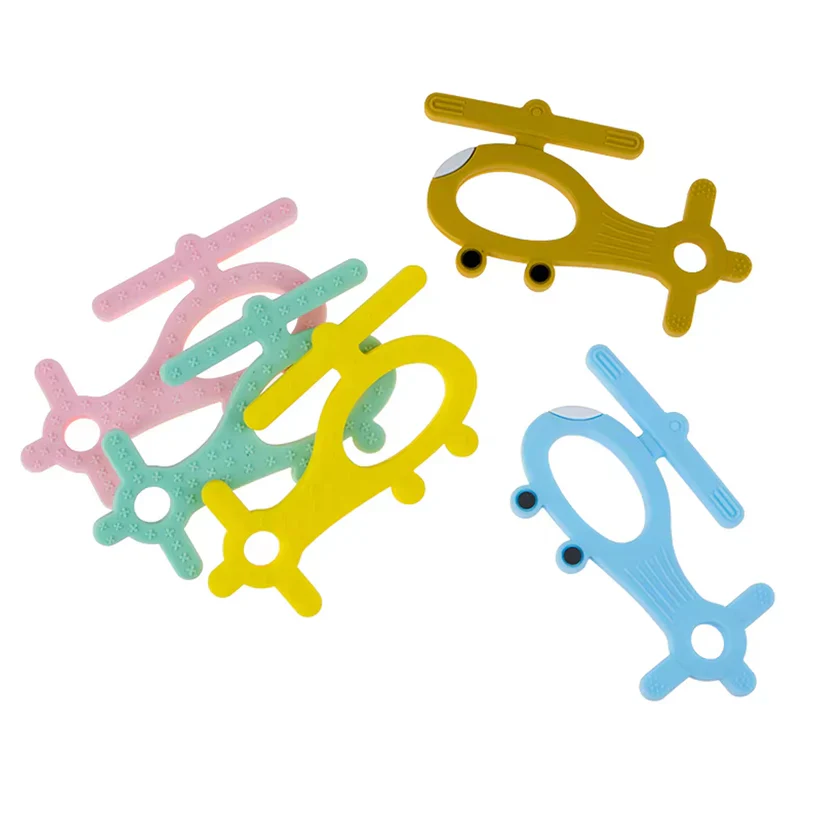 4965 Silicone Helicopter Shape Teether for Baby (1 Pc / Mix Color) - Image 6