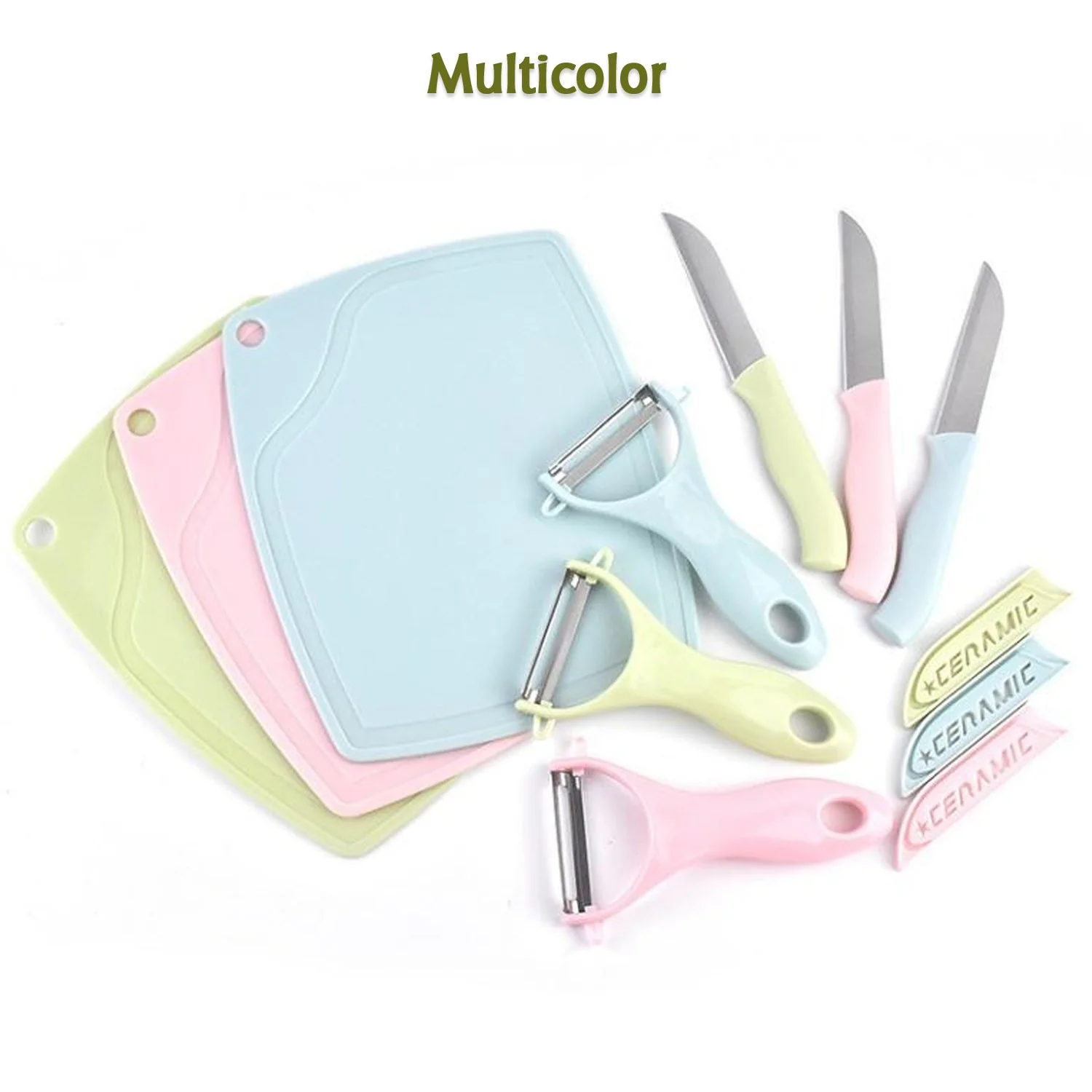5207 Plastic Kitchen Peeler - Green & Classic Stainless Steel 3-Piece Knife Set Combo - Image 6