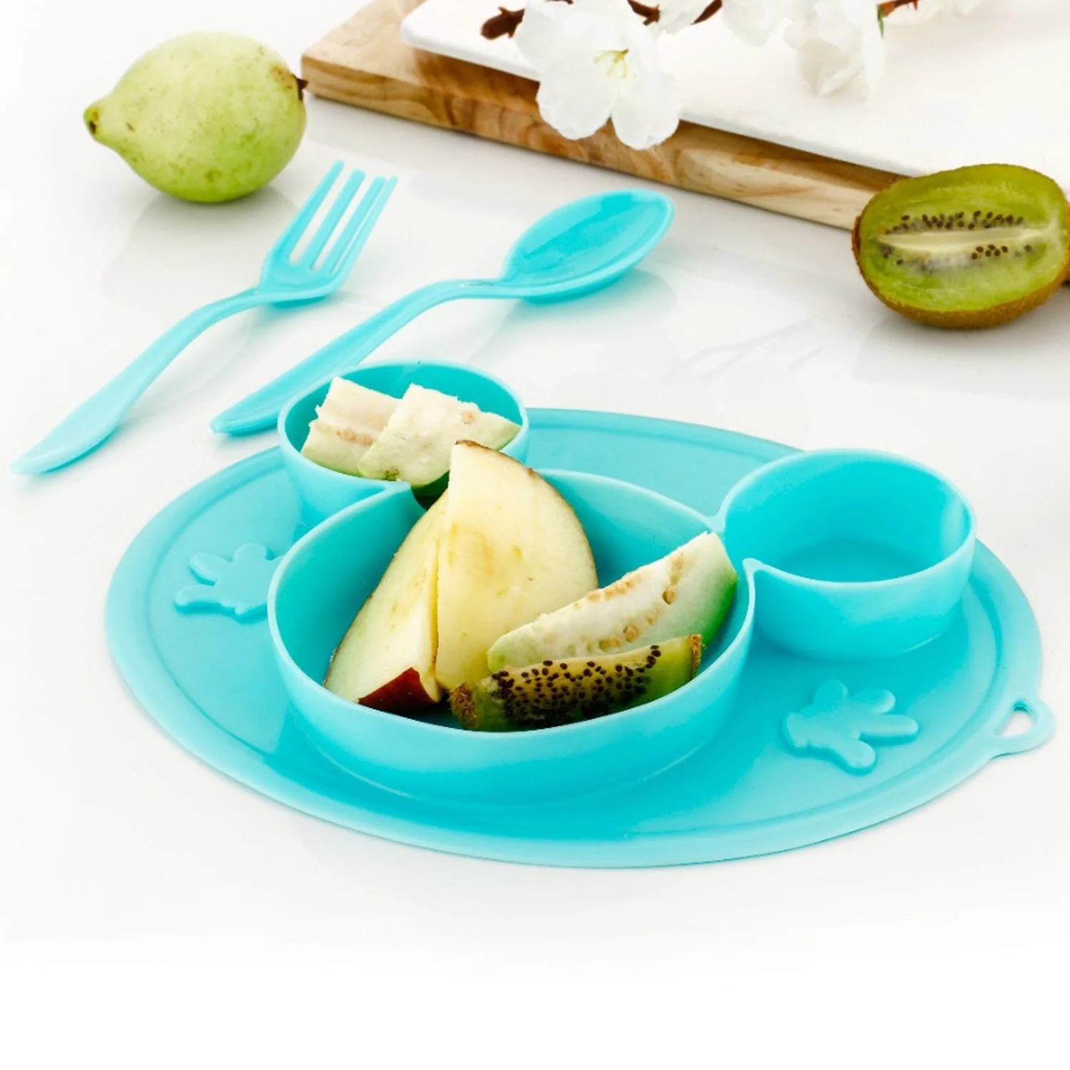 tm0286 Silicon Micky Plate And 1 Spoon & 1 Fork Card Packing ( 1 Pc Product) - Image 8