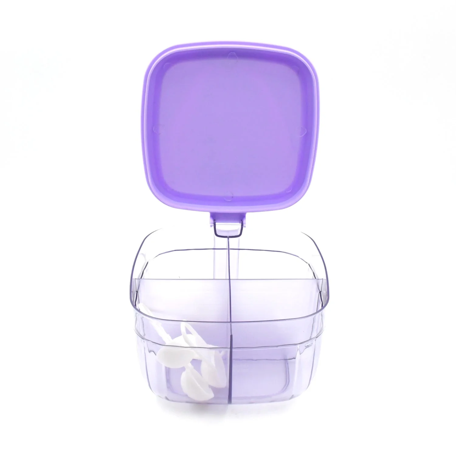 5784 Multipurpose Dry fruit Set, Chocolate, Snacks Storage Box, Masala Box for Home and Kitchen Airtight Dry Fruit Plastic Storage Container Tray Set With Lid & 4 Compartment, 4 Spoon Container for Sweets,Chips,Cookies | (1 Pc ) - Image 4