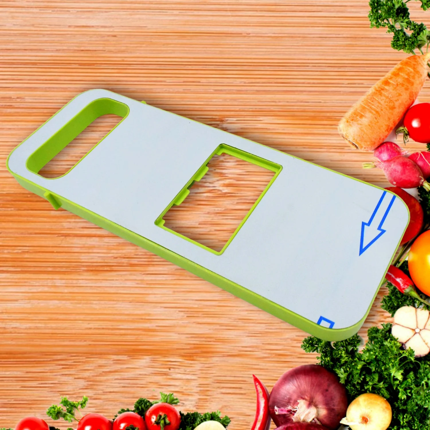 5842 Slicer for Kitchen 5 in 1 Foldable Vegetable Slicer Blade Potato Cutter, Veggie Slicer, Onion Slicer, Julienne Grater with Protective Guards, Stainless Steel Blade - Image 4