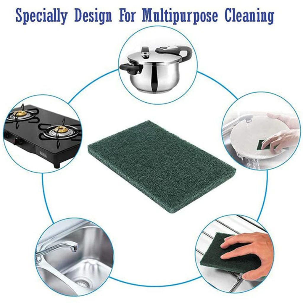 3410 Durable Heavy Duty Scour Pad General Purpose Scrub Sponge Scouring Pad Non-Scratch Pot Scrubber Pads Cleaning Sponge(PACK OF 10) - Image 5