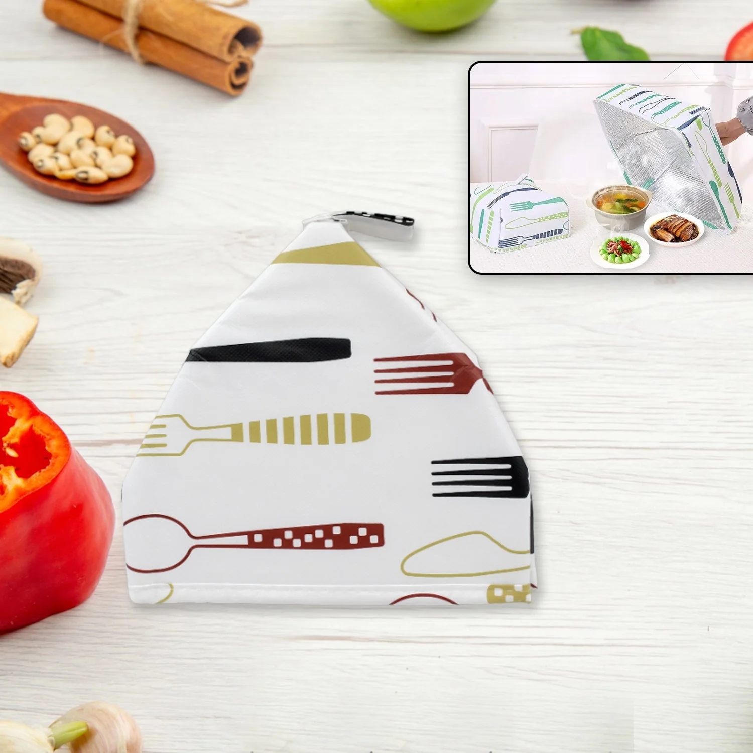 5864A Foldable Food Covers Anti-dust Heat Preservation Anti Fly Mosquito Kitchen Lid Foldable Cover for Hot Food Food Dish Insulation Cover, Food Warmer Cover, for Kitchen, Picnic - Image 6