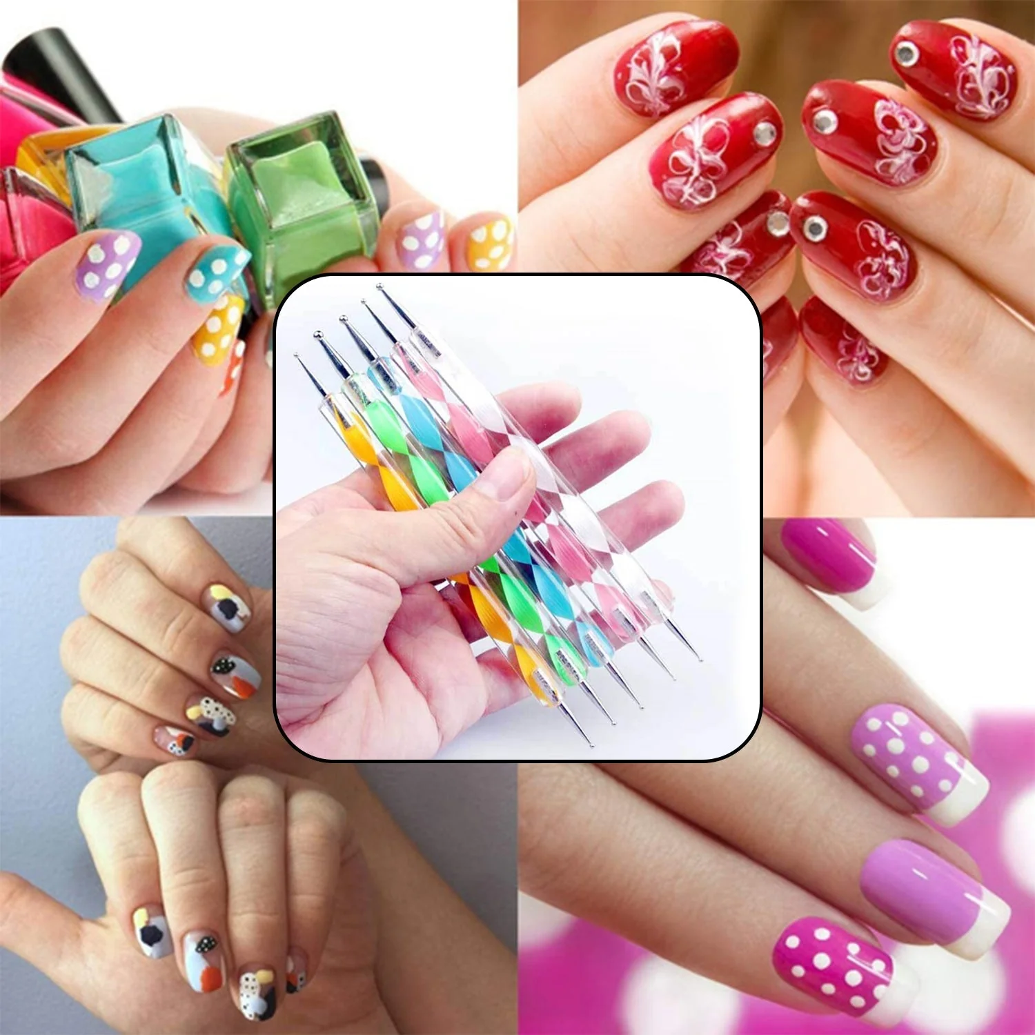 6020 Nail Art Point Pen and Set Used by Womens and Ladies for Their Fashion Purposes. - Image 5