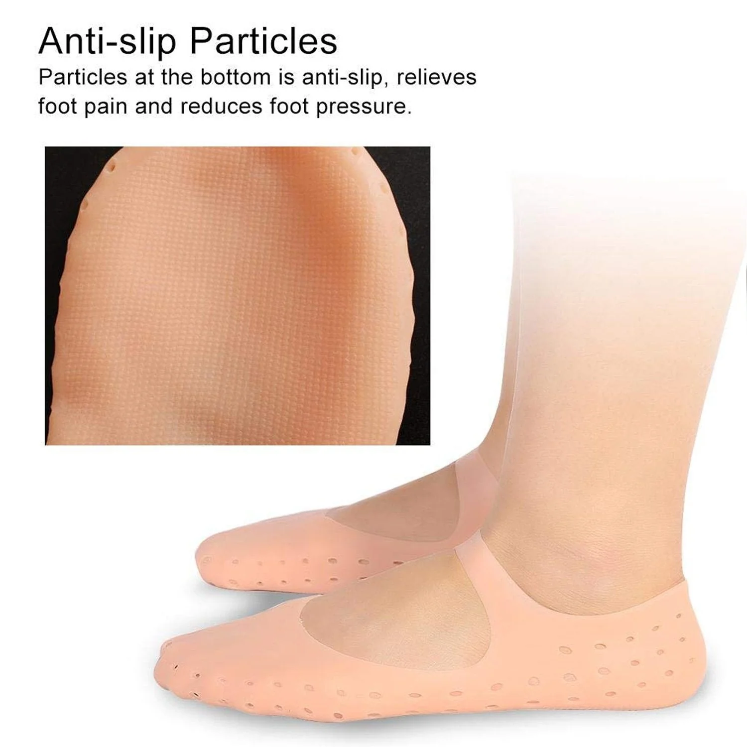 6037 Anti Crack silicone Gel Foot Protector Moisturising Socks - Image 5