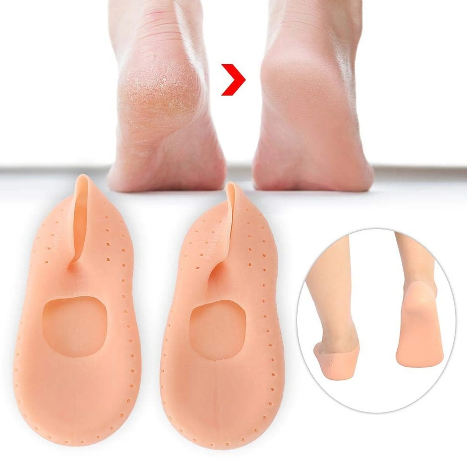 6037 Anti Crack silicone Gel Foot Protector Moisturising Socks - Image 6