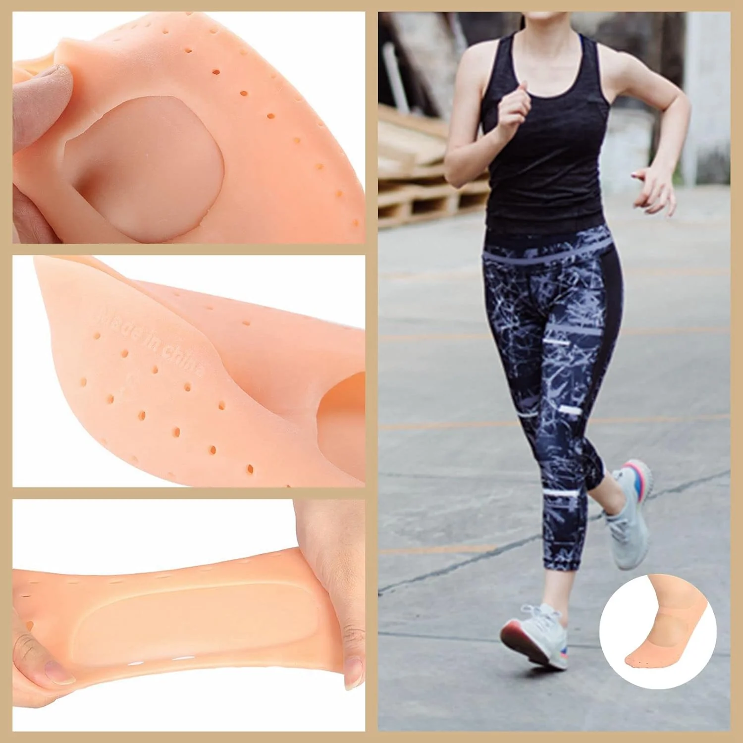 6037 Anti Crack silicone Gel Foot Protector Moisturising Socks - Image 8