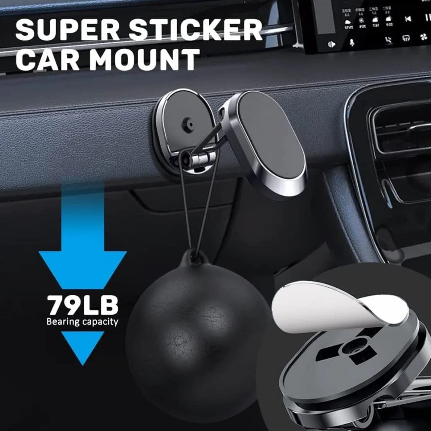 6102 360 Degree Rotating Magnetic Car Phone Holder | Metal Folding Car Phone Holder | New Alloy Folding Magnetic Car Phone Holder (Pack of 1) - Image 5