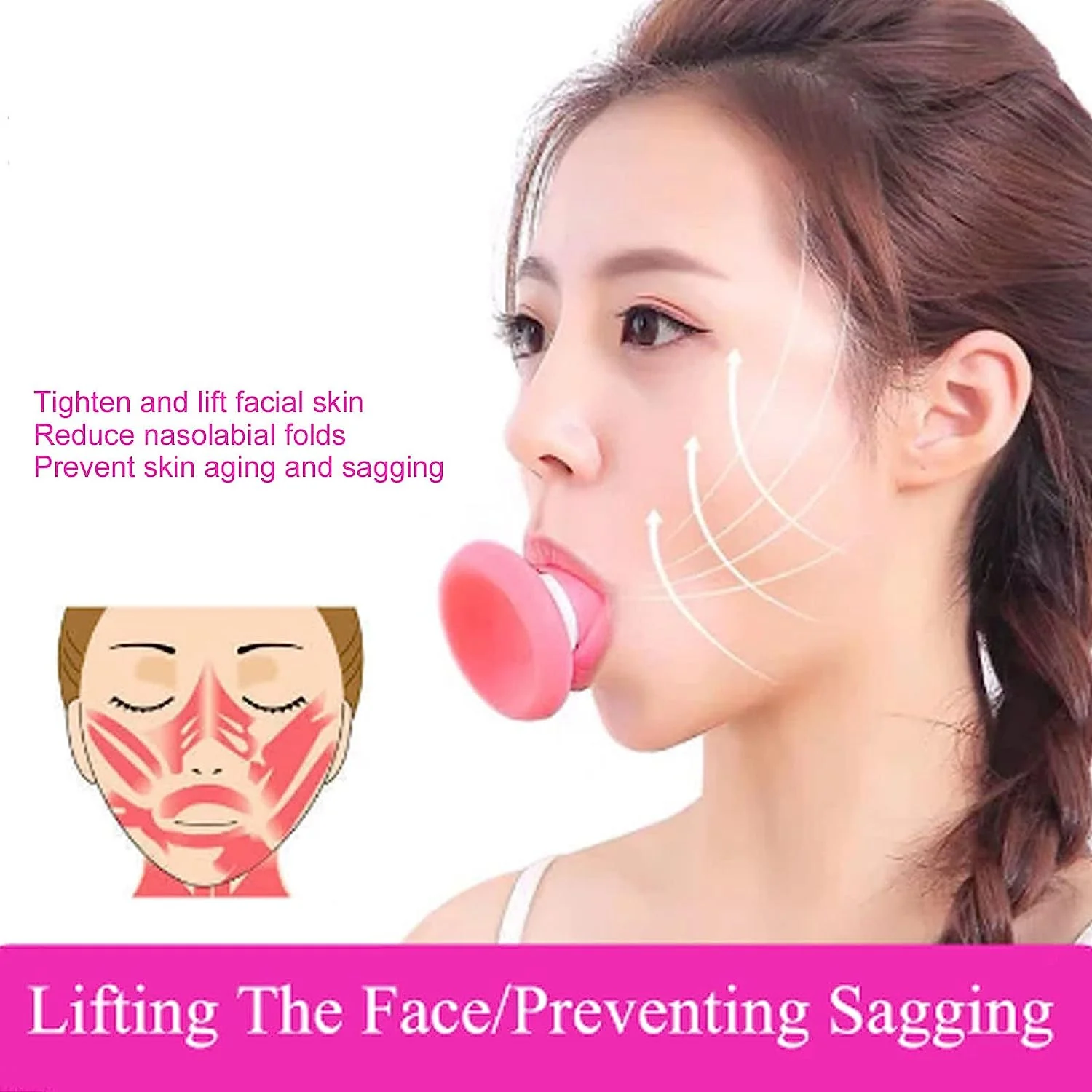 6104a SILICONE FACIAL JAW EXERCISER BREATHING TYPE FACE SLIMMER, BREATHING TYPE FACE SLIMMER FACE LIFT INHALING & EXHALING TOOL, LOOK YOUNGER AND HEALTHIER - HELPS REDUCE STRESS AND CRAVINGS (Card Packing) - Image 6
