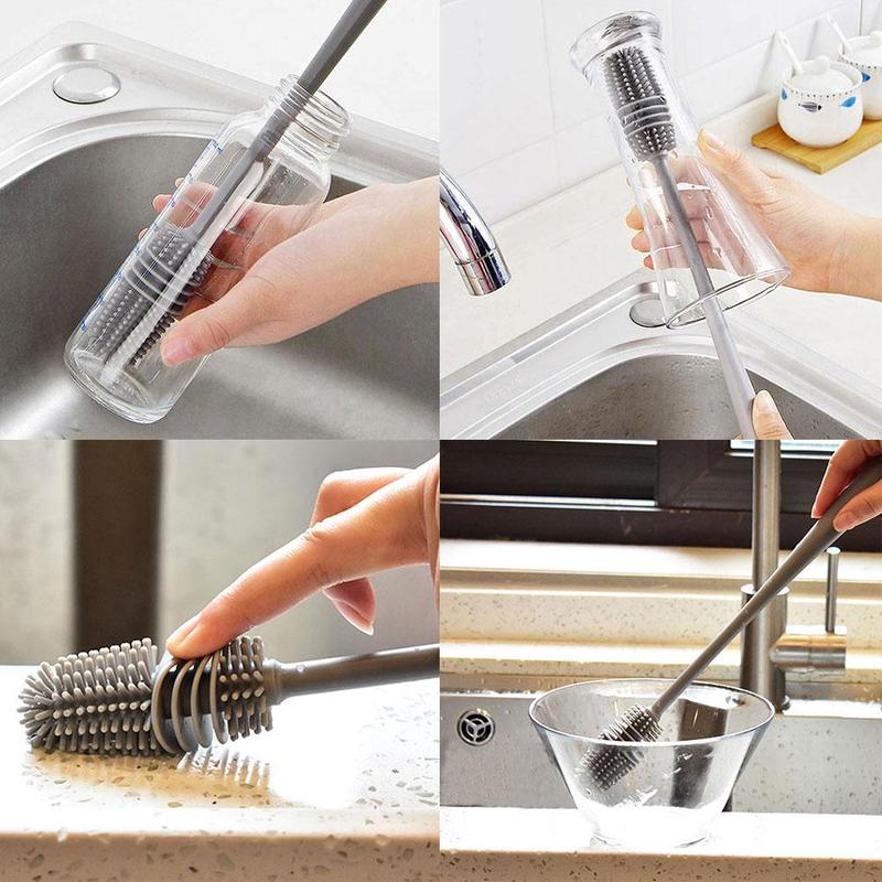 6198 Silicone Bottle Cleaning Brush with Long Handle - Image 5