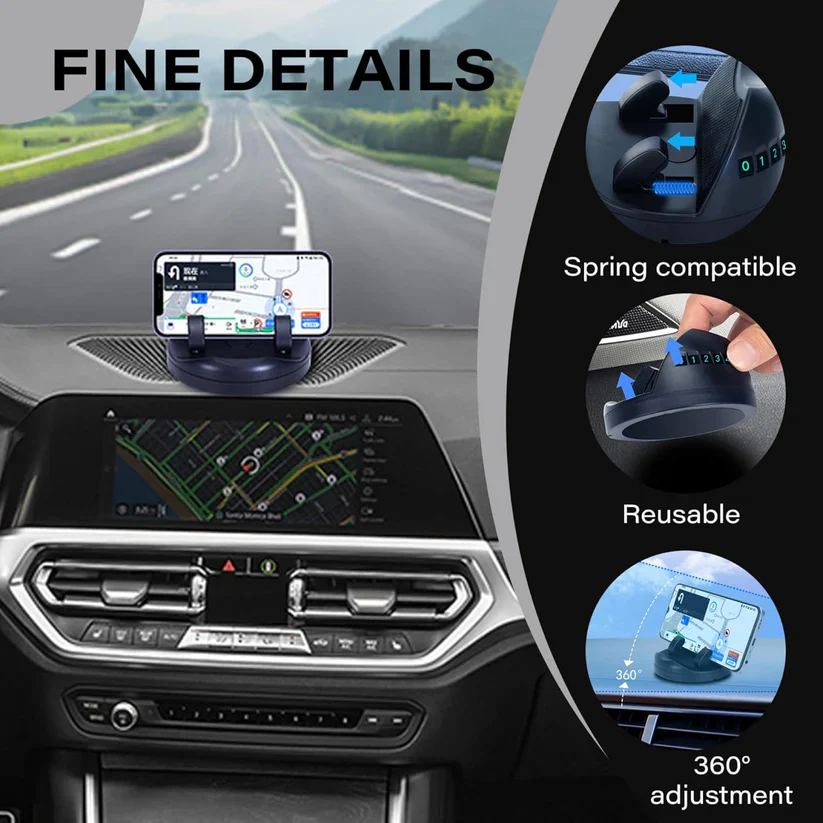 6236 2 in 1 Car Anti-Slip Mat, Phone Holder Non Slip Sticky Phone Mount Holder (1 Set) - Image 5