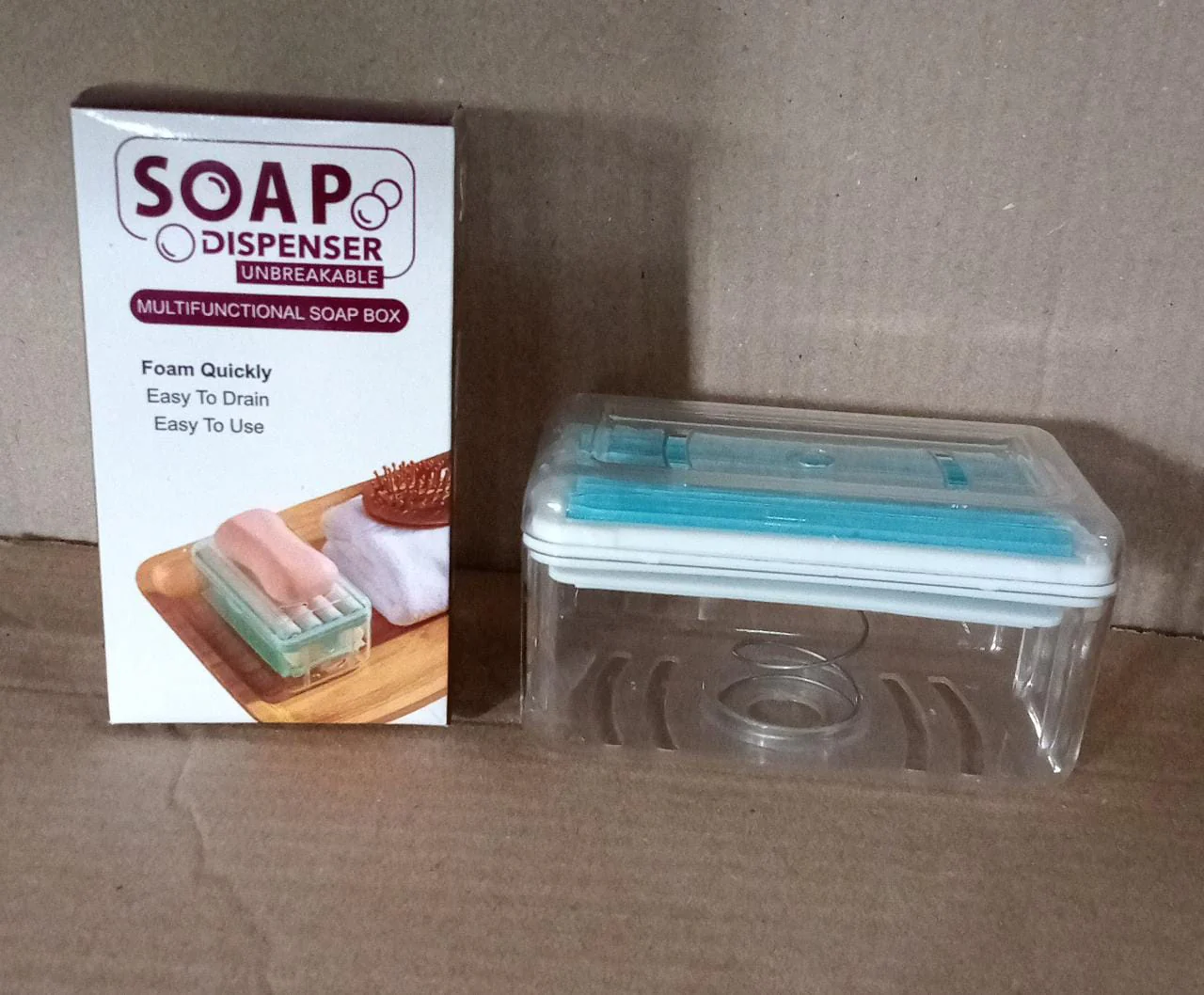 6296 2-in-1 Portable Soap Dish & Soap Dispenser with Roller and Drain Holes, Multifunctional Soap Holder Foaming Soap Bar Box for Home, Kitchen, Bathroom - Image 11