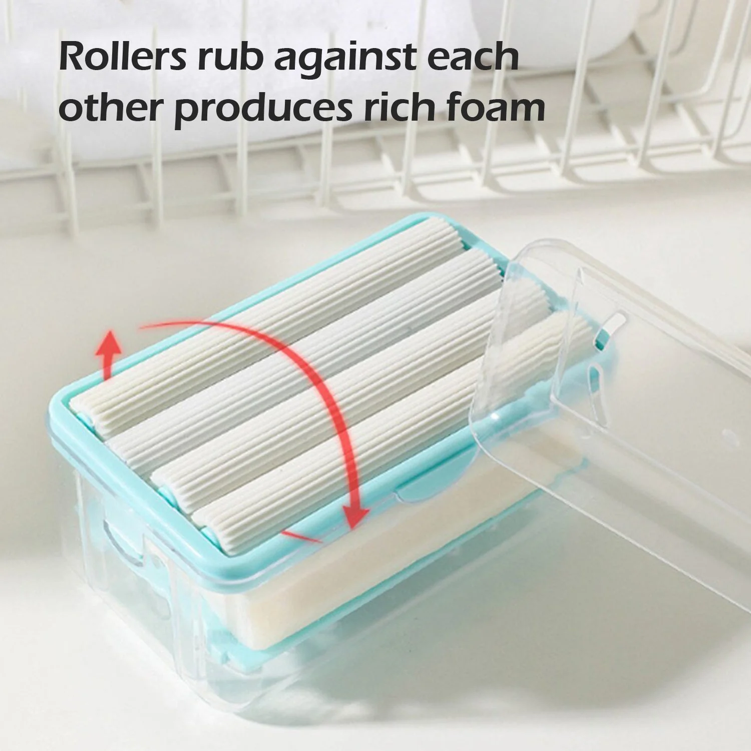 6296 2-in-1 Portable Soap Dish & Soap Dispenser with Roller and Drain Holes, Multifunctional Soap Holder Foaming Soap Bar Box for Home, Kitchen, Bathroom - Image 3