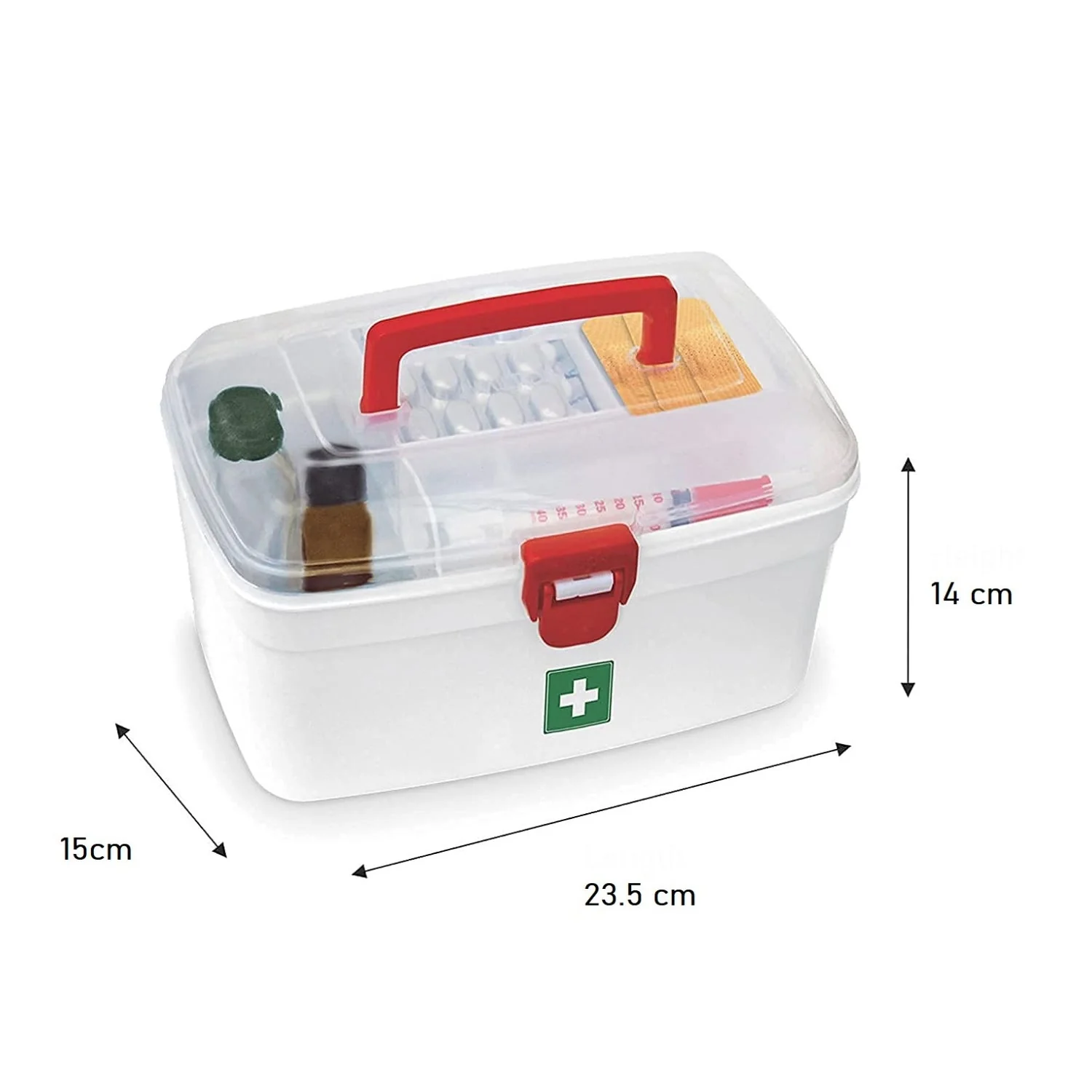 6412 Medical Box, 1 Piece,Indoor Outdoor Medical Utility,Medicine Storage Box,,Detachable Tray Medical Box Multi Purpose Regular Medicine, First Aid Box with Handle, - Image 6