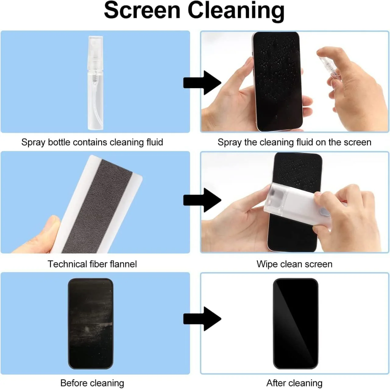 6462 7 in 1 Electronic Cleaner kit, Cleaning Kit for Monitor Keyboard Airpods, Screen Dust Brush Including Soft Sweep, Swipe, Airpod Cleaner Pen, Key Puller and Spray Bottle - Image 5