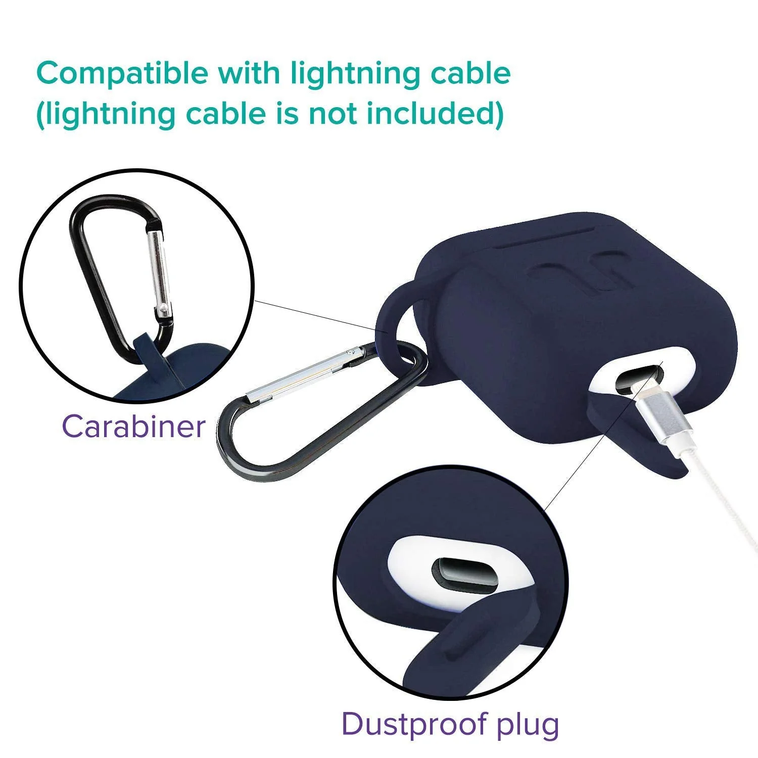 6473 Silicone Shockproof Protection Wireless Headphones Cover with Metal Keychain - Image 10