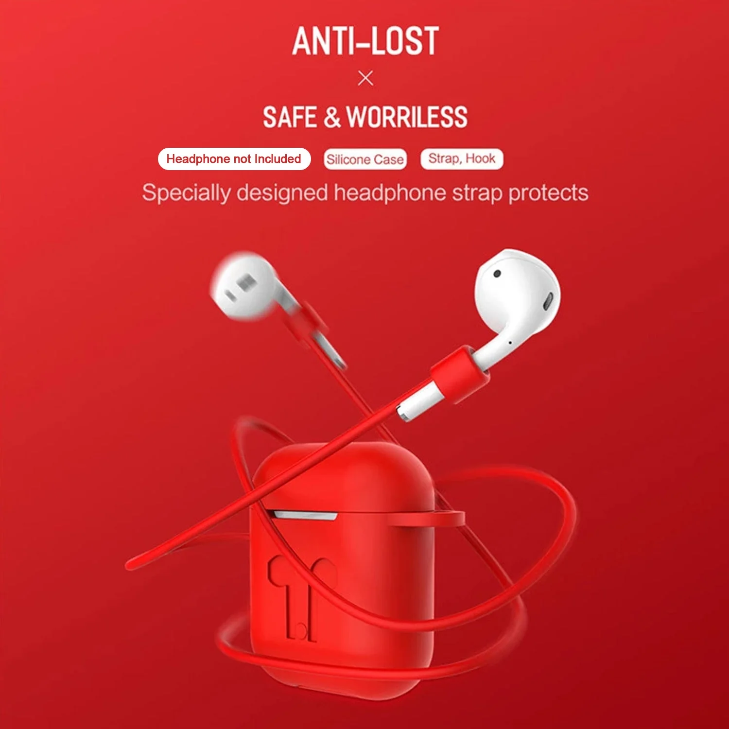 6473 Silicone Shockproof Protection Wireless Headphones Cover with Metal Keychain - Image 13