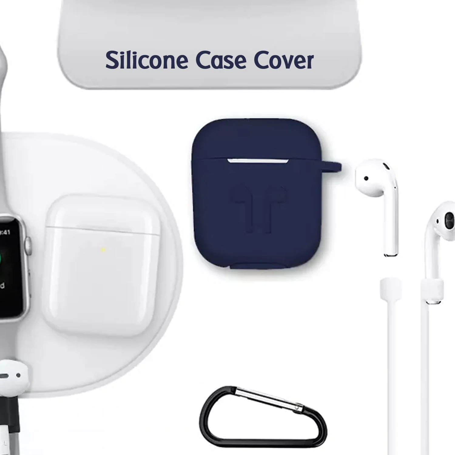 6473 Silicone Shockproof Protection Wireless Headphones Cover with Metal Keychain - Image 3