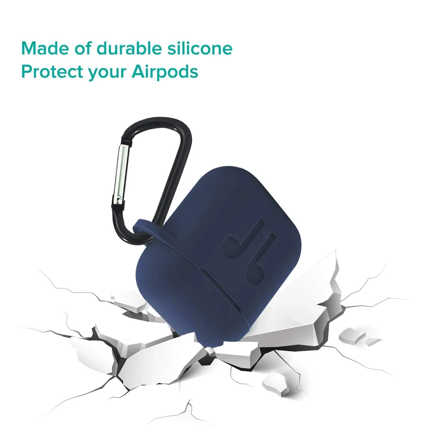 6473 Silicone Shockproof Protection Wireless Headphones Cover with Metal Keychain - Image 9