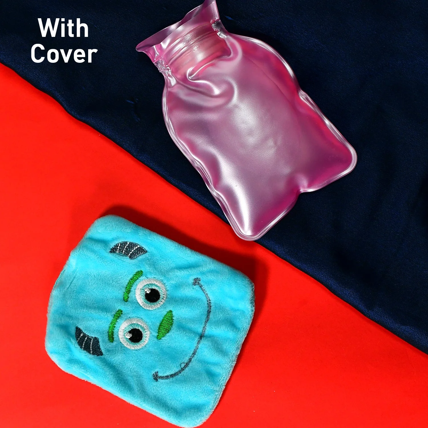 6534 Blue Sullivan Monster small Hot Water Bag with Cover for Pain Relief, Neck, Shoulder Pain and Hand, Feet Warmer, Menstrual Cramps. - Image 3