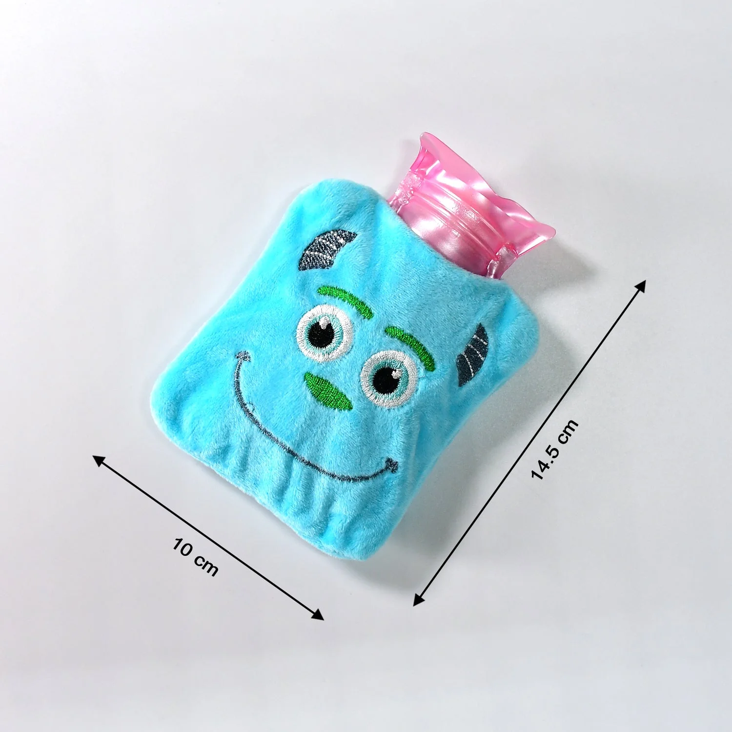 6534 Blue Sullivan Monster small Hot Water Bag with Cover for Pain Relief, Neck, Shoulder Pain and Hand, Feet Warmer, Menstrual Cramps. - Image 4