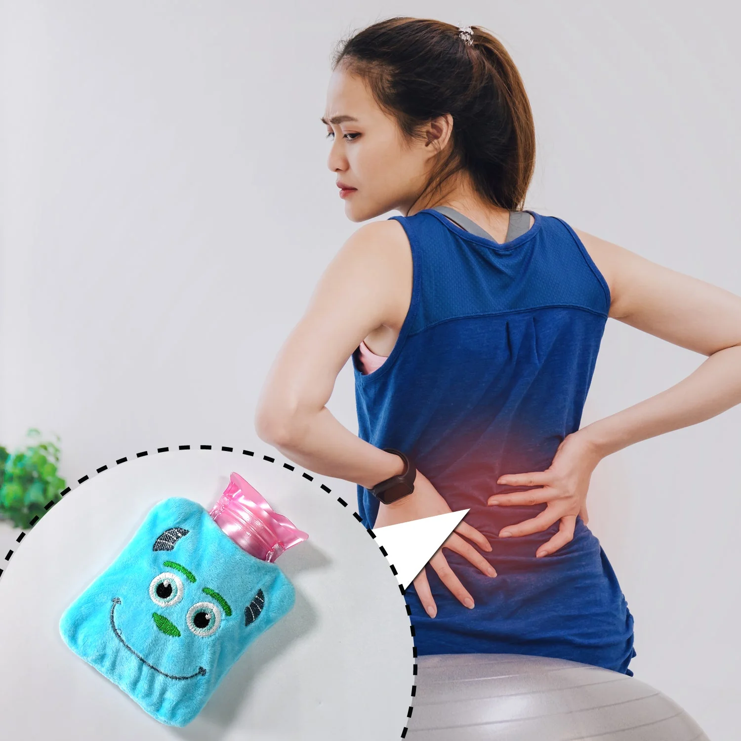 6534 Blue Sullivan Monster small Hot Water Bag with Cover for Pain Relief, Neck, Shoulder Pain and Hand, Feet Warmer, Menstrual Cramps. - Image 6