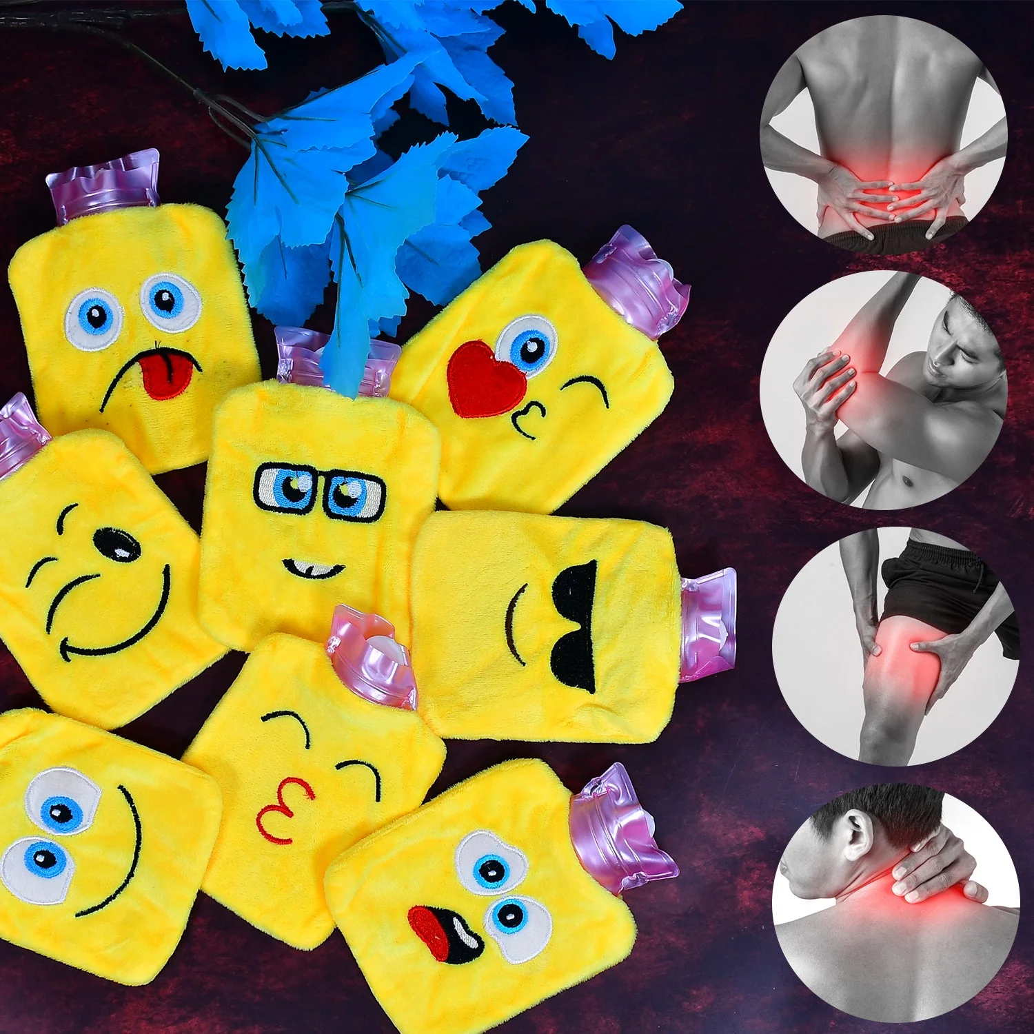 6535 1pc Mix Emoji designs small Hot Water Bag - Image 5