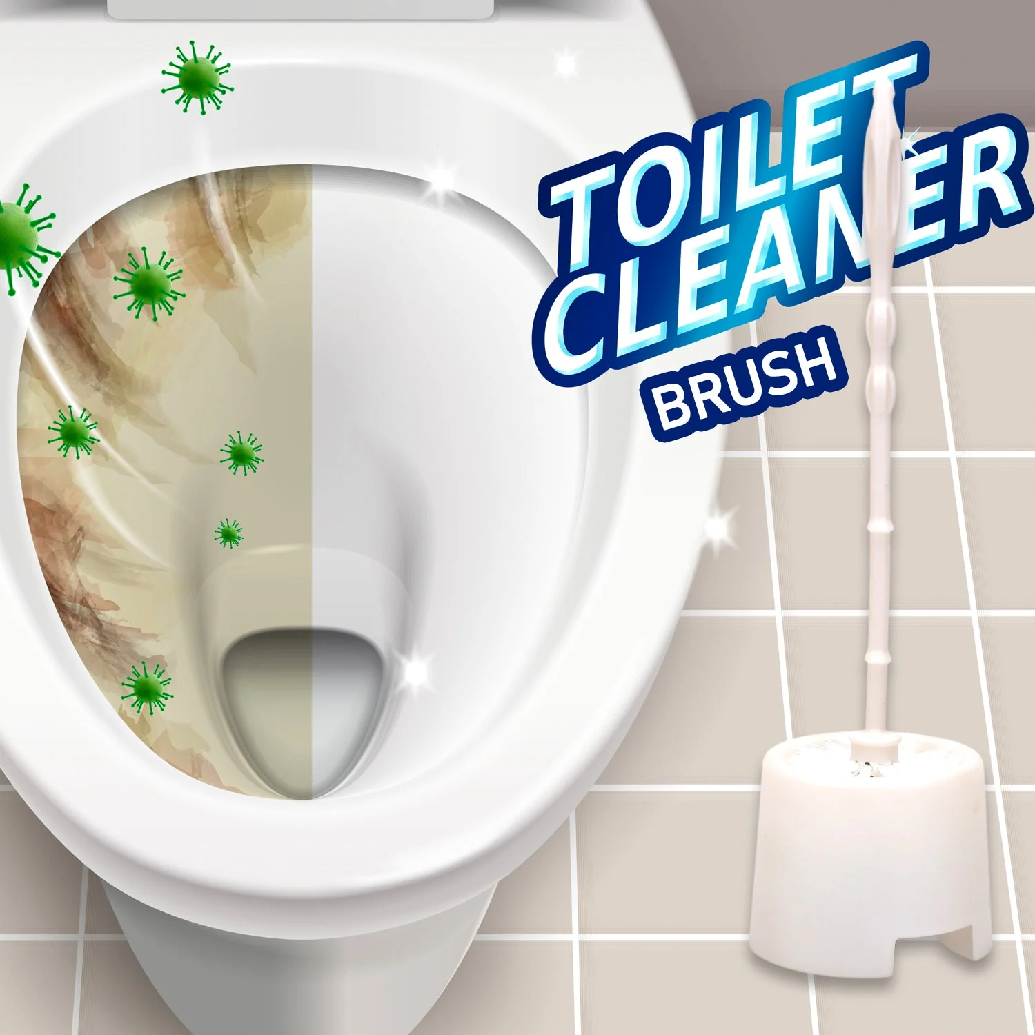 6615 Toilet Cleaning Brush with Potted Holder - Image 3