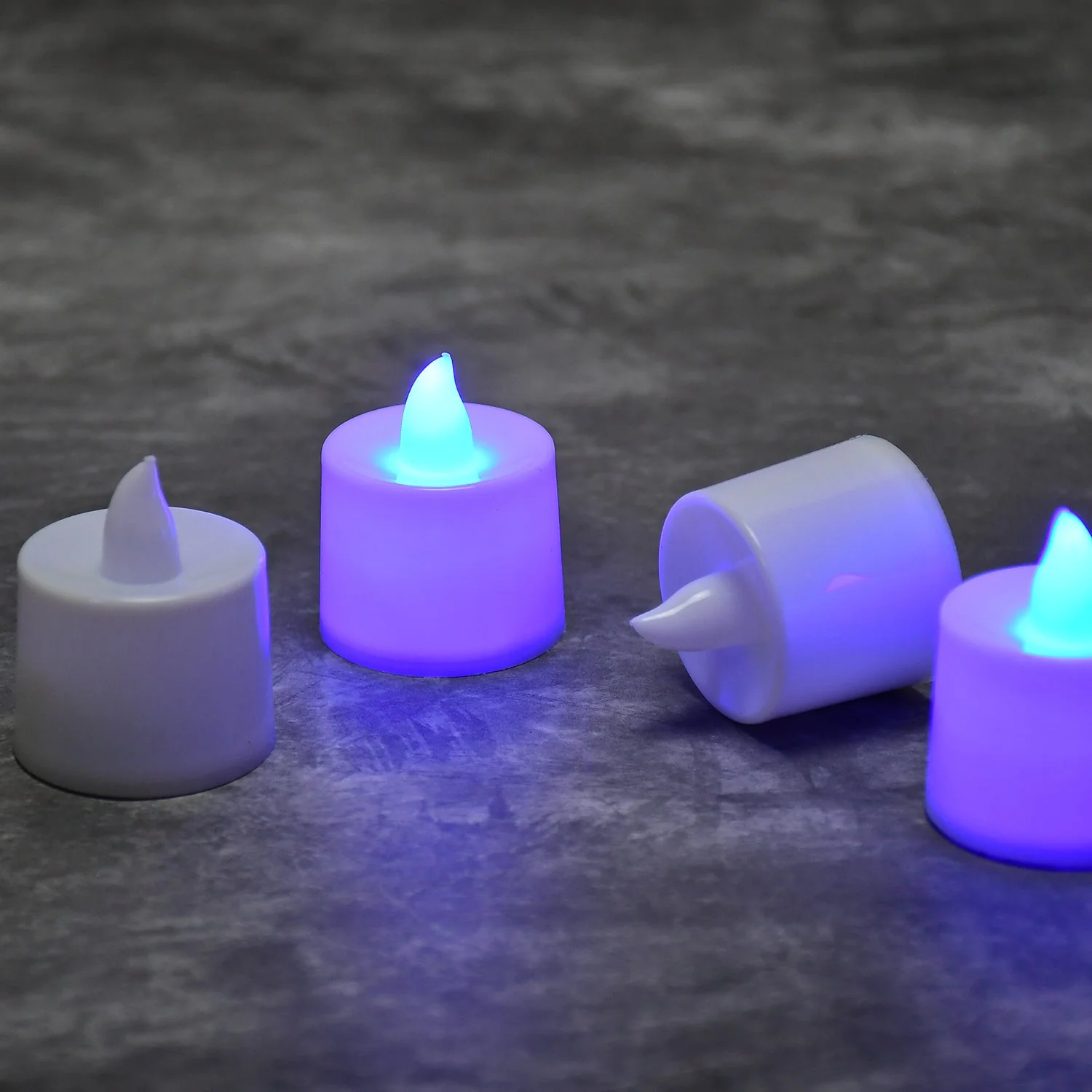 6634 Blue Flameless LED Tealights, Smokeless Plastic Decorative Candles - Led Tea Light Candle For Home Decoration (Pack Of 24) - Image 5