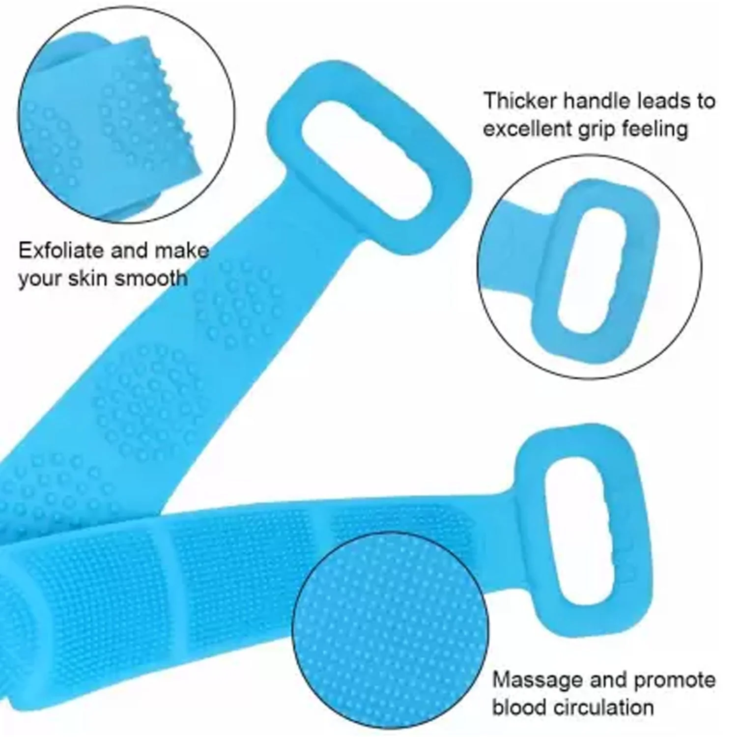 6637 Silicone Body Back Scrubber, Double Side Bathing Brush for Skin Deep Cleaning Massage. - Image 10