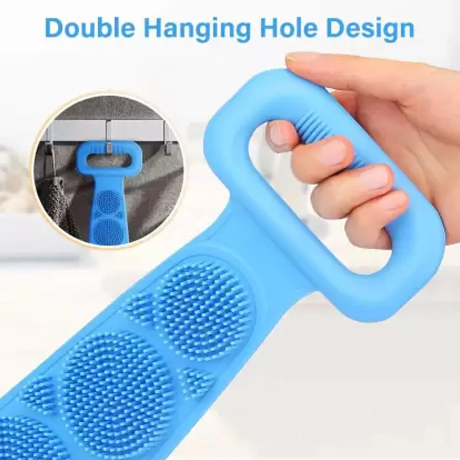 6637 Silicone Body Back Scrubber, Double Side Bathing Brush for Skin Deep Cleaning Massage. - Image 11