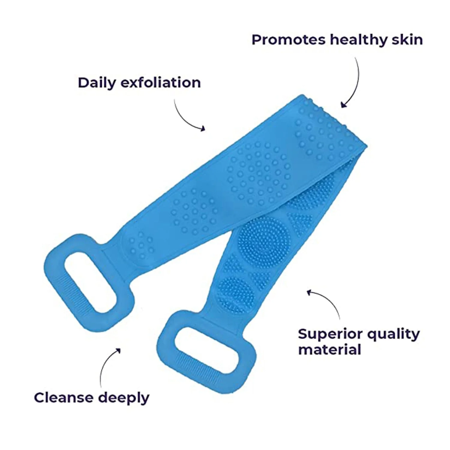 6637 Silicone Body Back Scrubber, Double Side Bathing Brush for Skin Deep Cleaning Massage. - Image 3