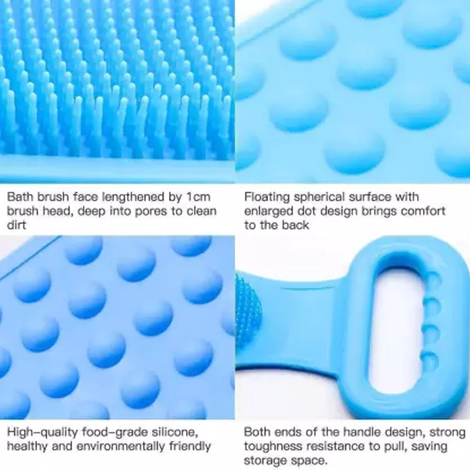 6637 Silicone Body Back Scrubber, Double Side Bathing Brush for Skin Deep Cleaning Massage. - Image 5