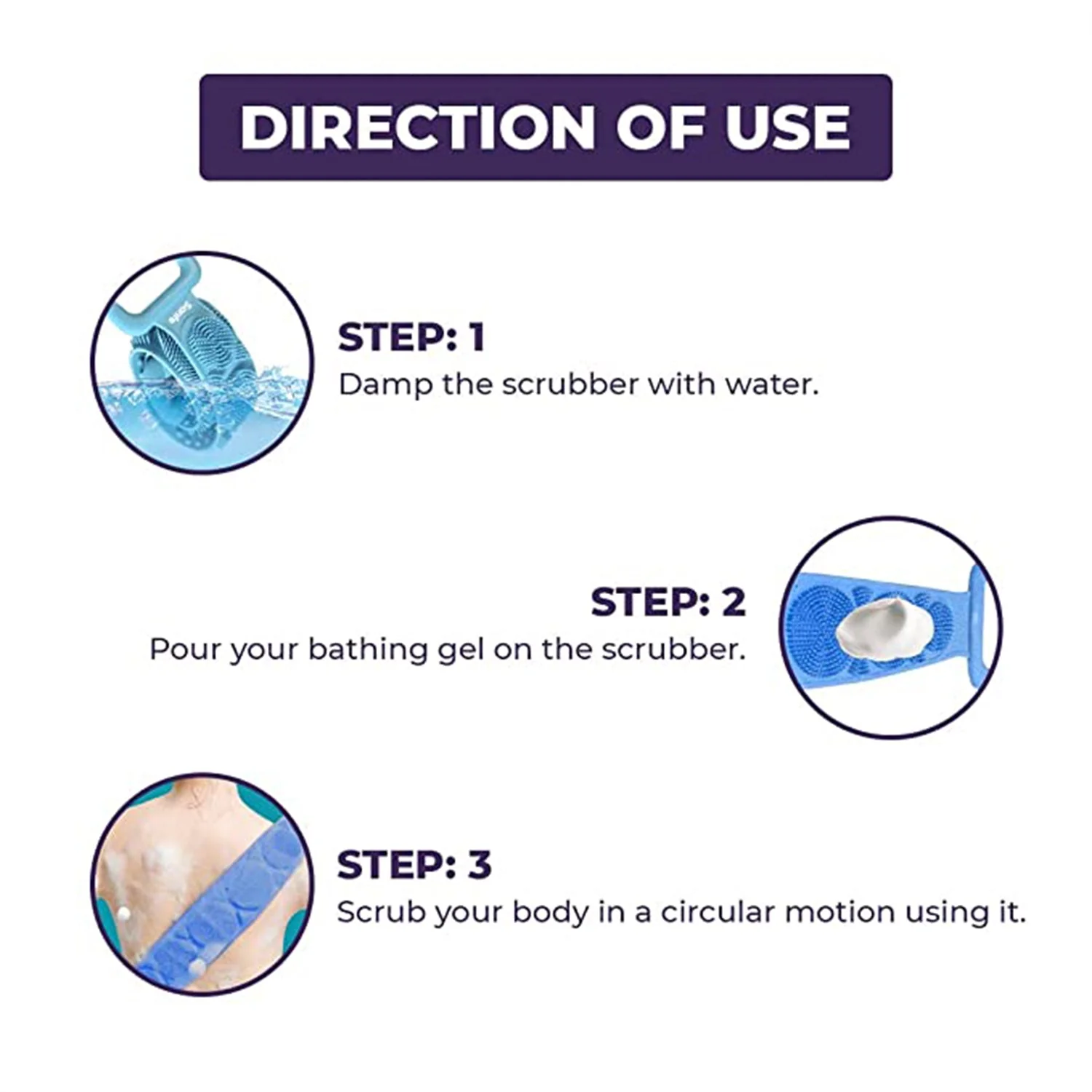6637 Silicone Body Back Scrubber, Double Side Bathing Brush for Skin Deep Cleaning Massage. - Image 8