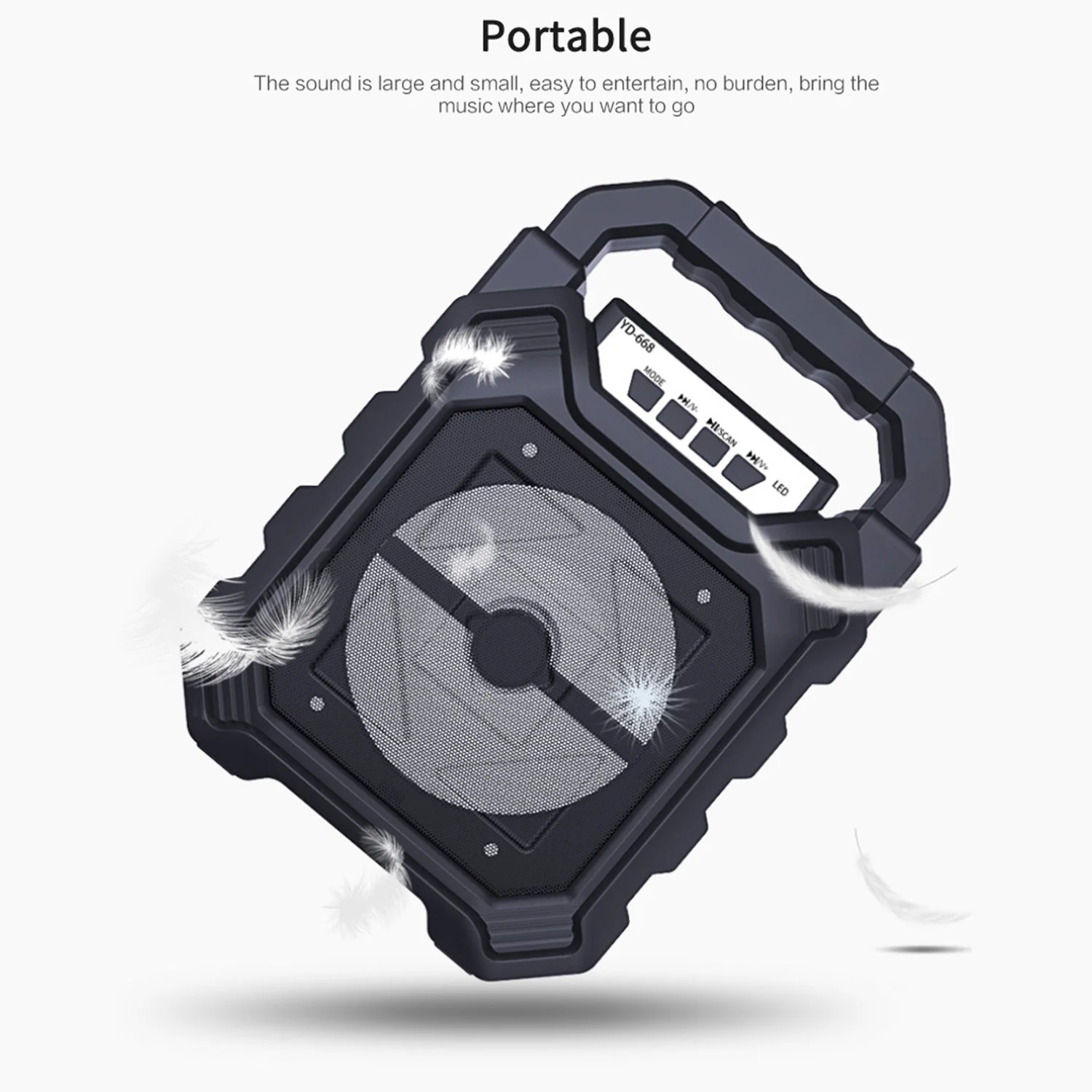 6642 Wireless Bluetooth Portable Boom Box Subwoofer Support Mic Input Outdoor Speaker 5 W Bluetooth Speaker - Image 3