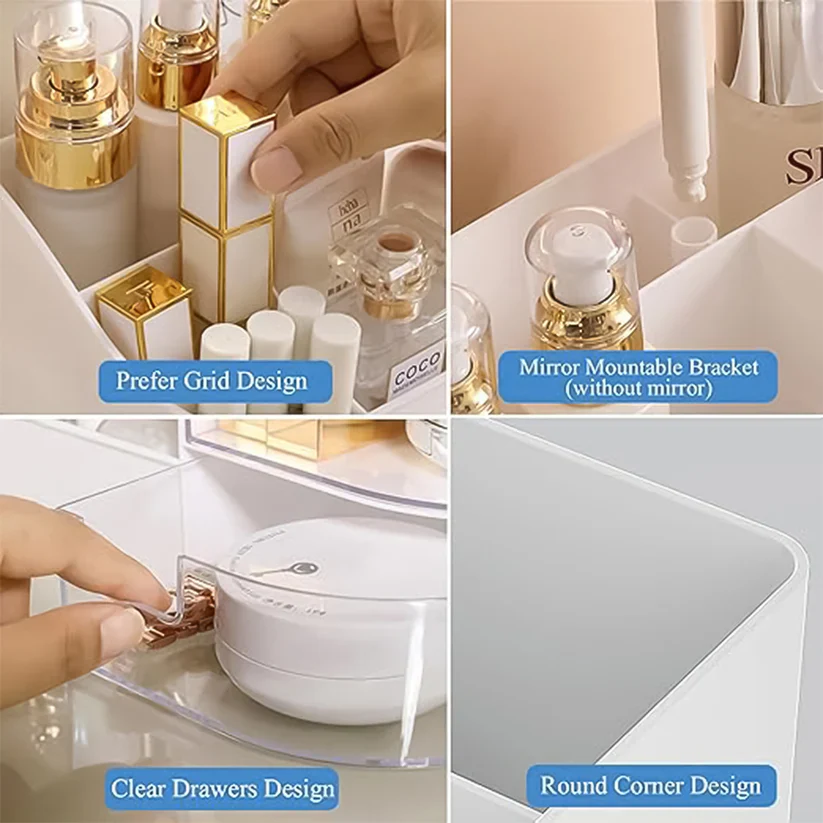 6941 Multi-Functional Plastic Vanity Storage Box - Image 3
