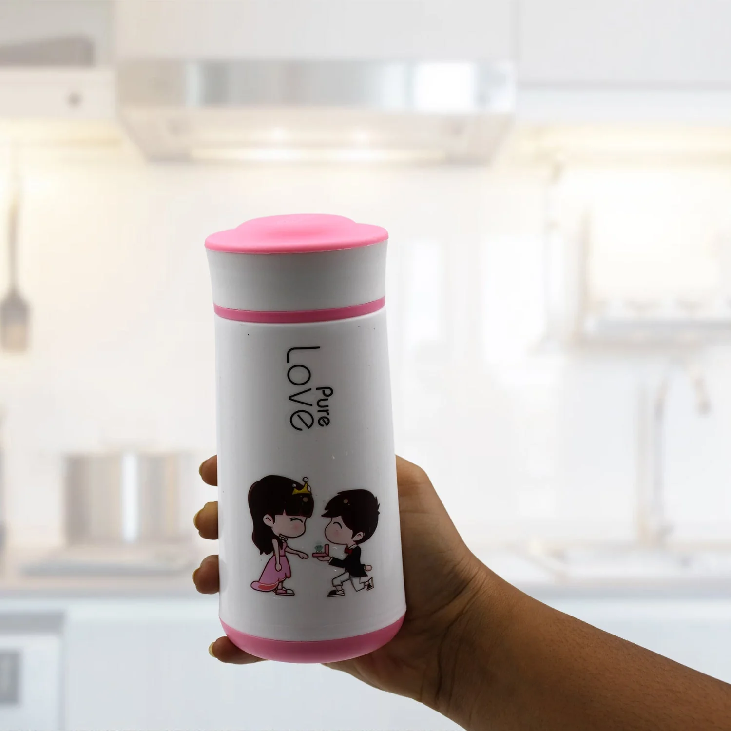 6952 Pure Love Bottle for Anniversary, Birthday Gift Bottle juices, shakes, coffee etc, specially designed for school going boys and girls and sport persons, return gift, birthday gifts online 350ml (MOQ :- 80 pc) - Image 3