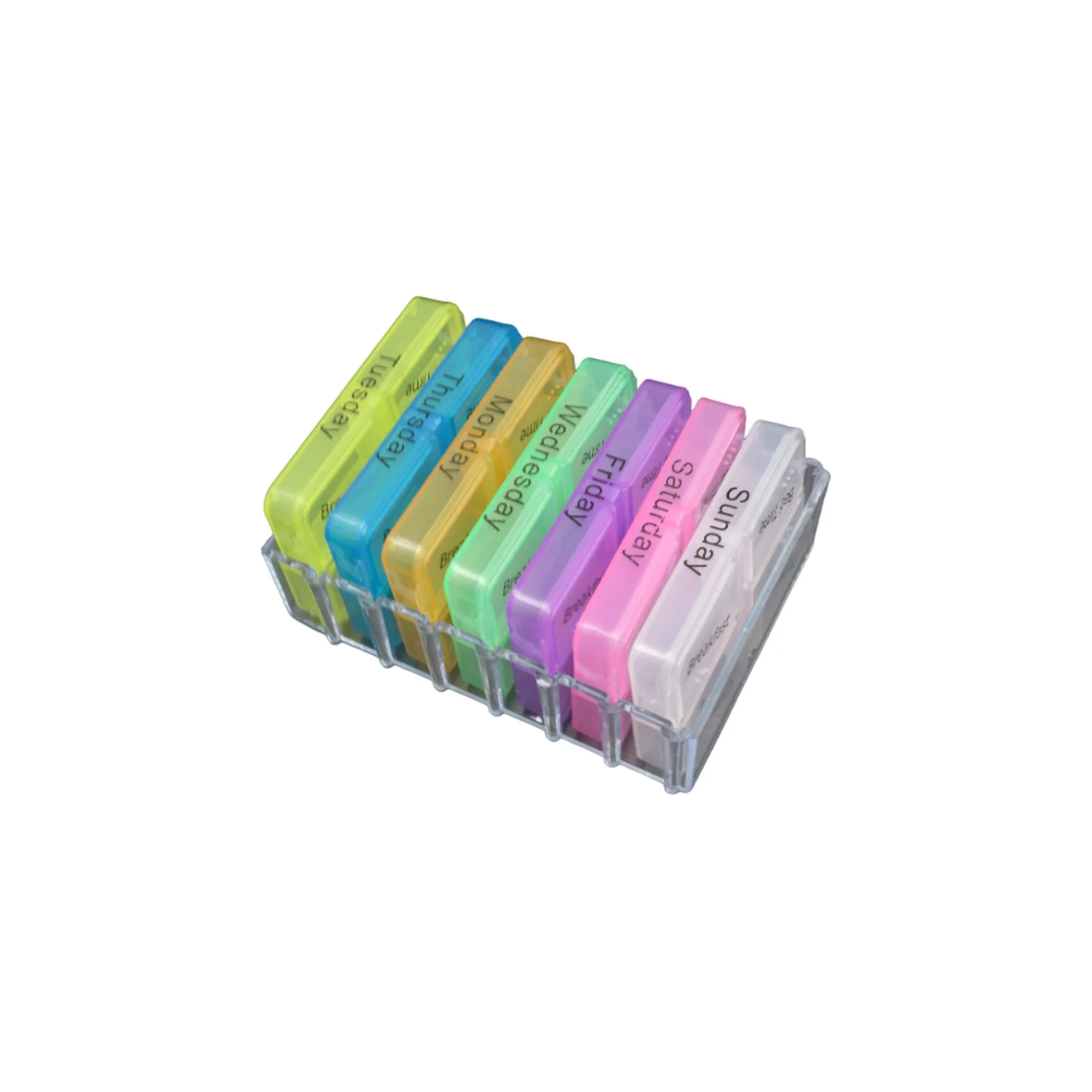 6988 7 Days 4 Times Transparent Medicine Box 28 Grid Portable Large Capacity Travel, Medication Organizer Dispenser Boxes Large Compartments Moisture-Proof Pill Case Medication Reminder Travel - Image 4