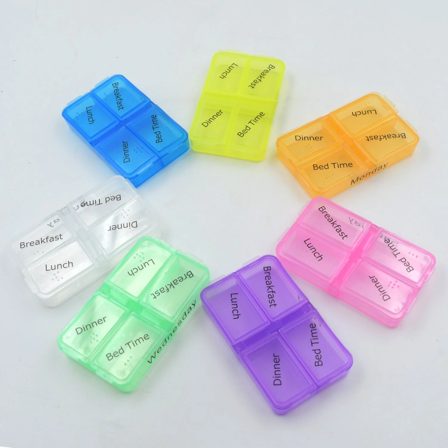 6988 7 Days 4 Times Transparent Medicine Box 28 Grid Portable Large Capacity Travel, Medication Organizer Dispenser Boxes Large Compartments Moisture-Proof Pill Case Medication Reminder Travel - Image 5