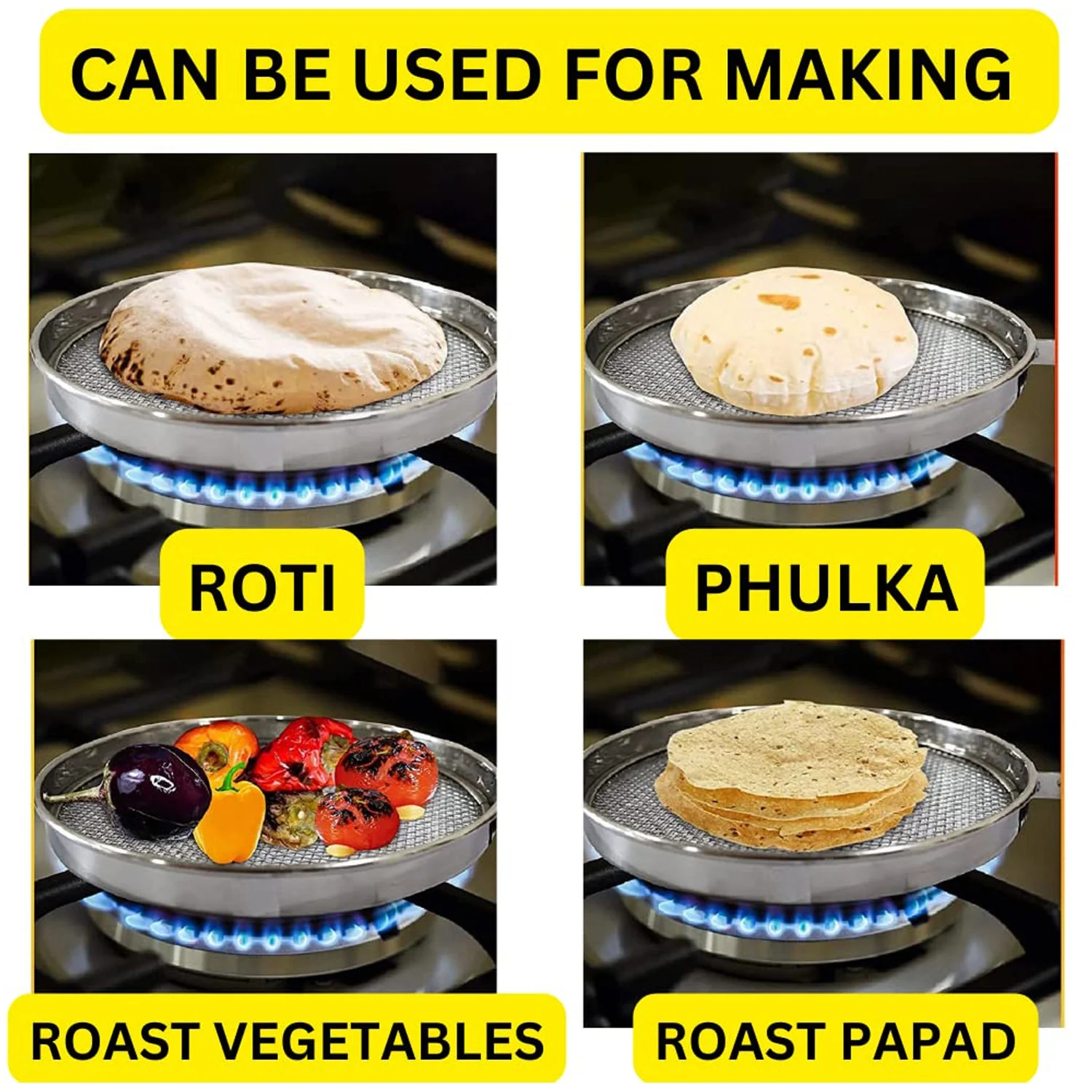 7119 Steel Roaster Grill Jali For Papad ,Tandoor & Chapati Roast Use ( 1 pc ) - Image 3