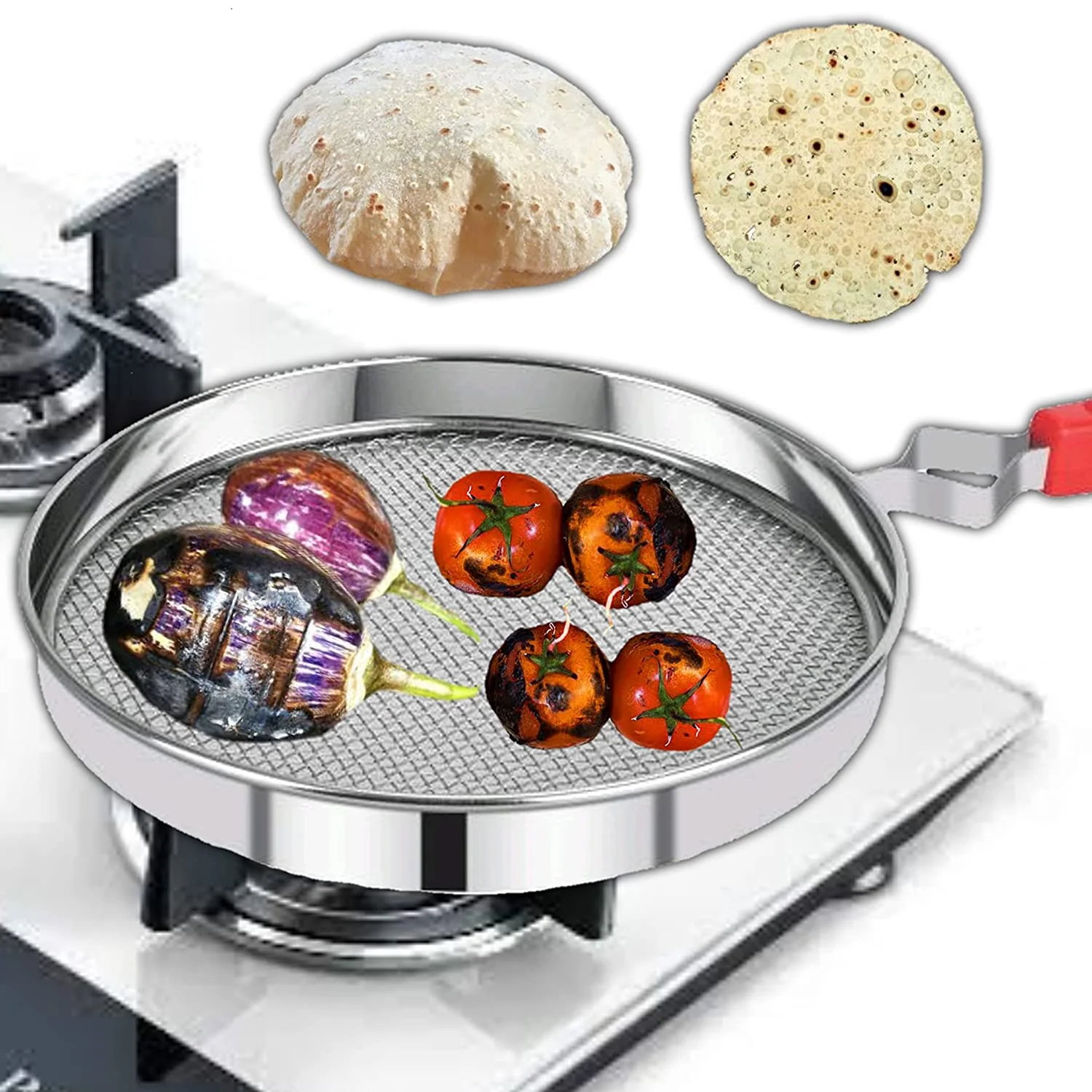 7119 Steel Roaster Grill Jali For Papad ,Tandoor & Chapati Roast Use ( 1 pc ) - Image 6