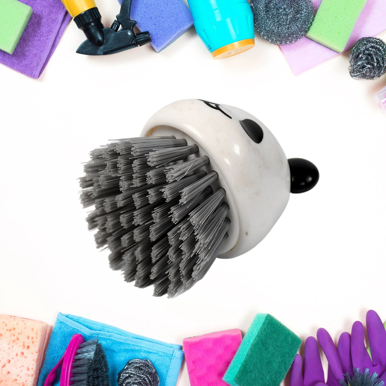 7154 Cartoon Shaped leaning Plastic Brush for Multipurpose Dirt Cleaning - Image 2