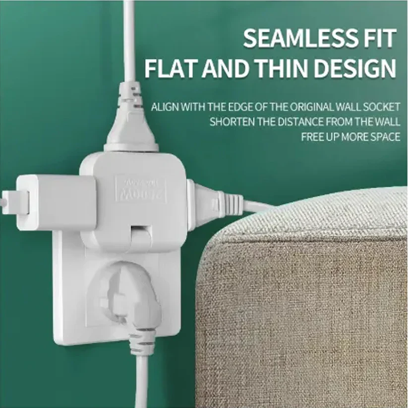 7219 Wireless 3 in 1 Foldable Wall Plug Adapter / Socket / Converter (1 Pc) - Image 3
