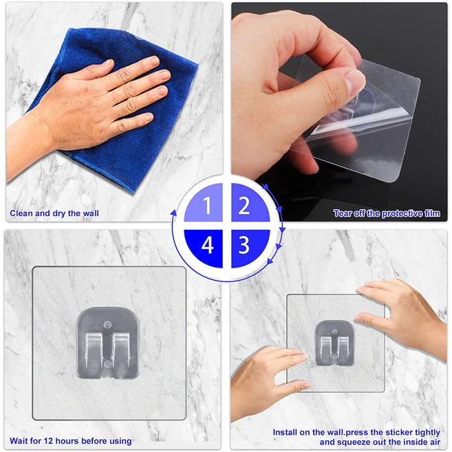 7434 Adhesive Sticky Waterproof and Oil Proof Reusable Wall Hook - Image 5