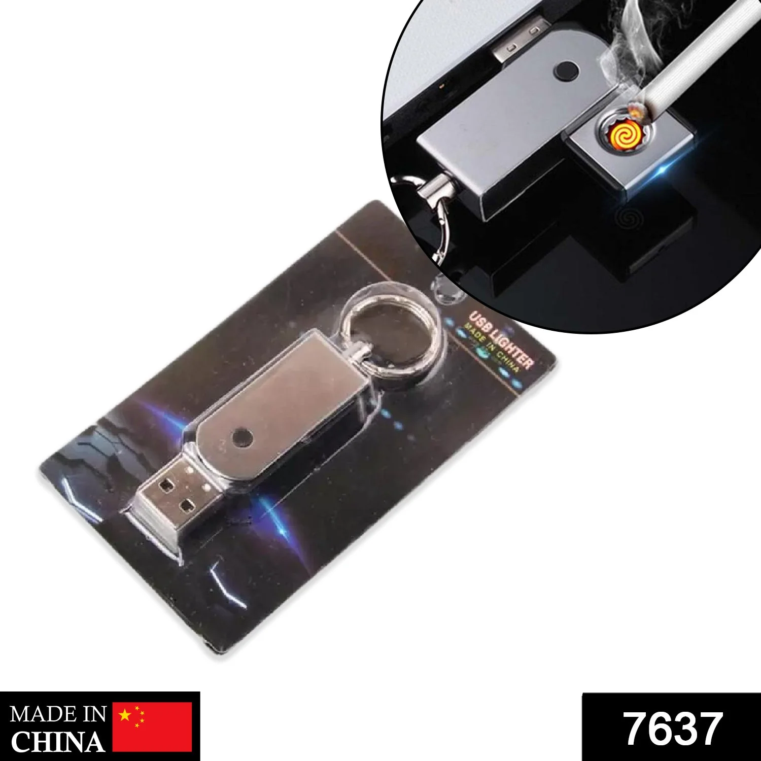 7637 USB Mini Portable Lighters With Thin Metal Creative - Image 2