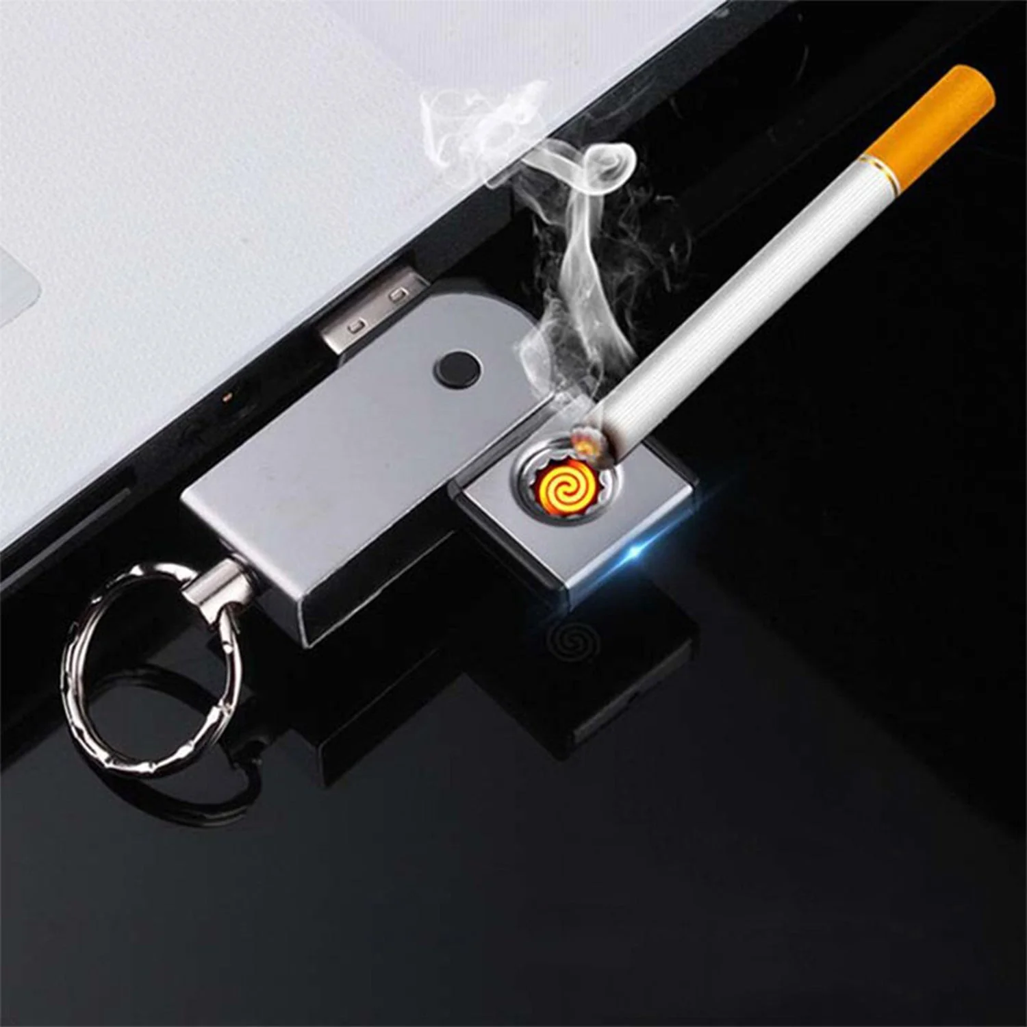 7637 USB Mini Portable Lighters With Thin Metal Creative - Image 3