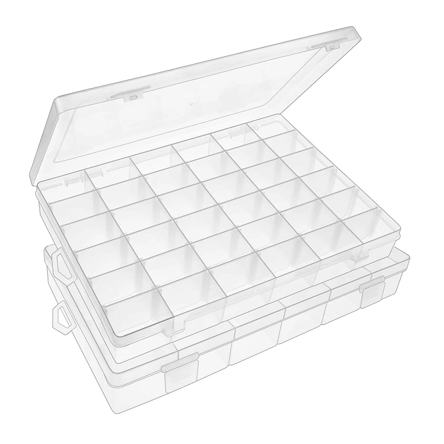 7673A 36 Grids Clear Plastic Organizer Box with Adjustable Compartment Dividers, Jewellery Storage Organizer Collection Box (1 pc ) - Image 10