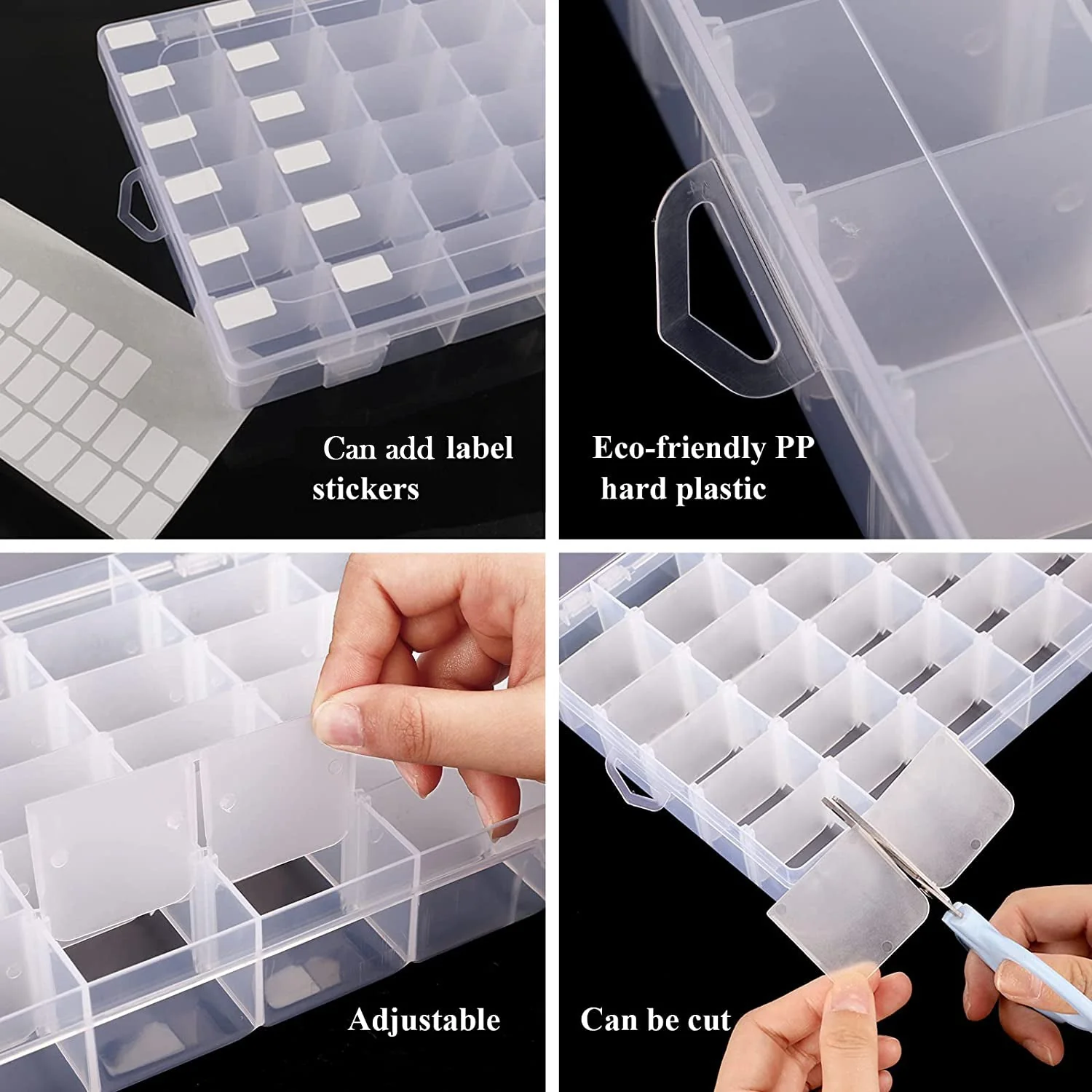 7673A 36 Grids Clear Plastic Organizer Box with Adjustable Compartment Dividers, Jewellery Storage Organizer Collection Box (1 pc ) - Image 6