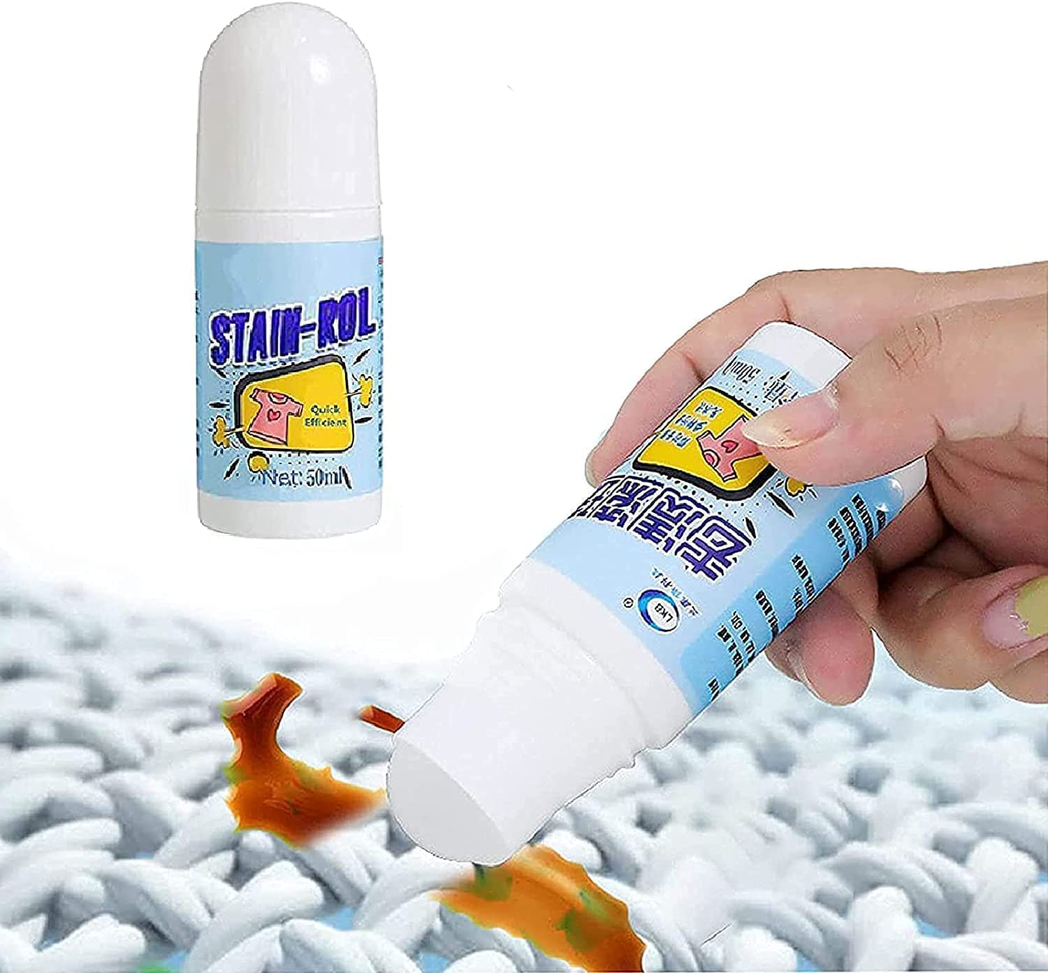 AM7759 Clothes Stain Remover Bead Design Emergency Stain Rescue Roller-ball Cleaner for Natural Fabric Removes Oil Almost All Types of Fabrics - Image 8