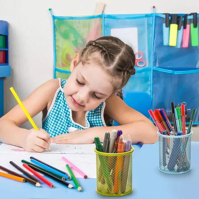 7991 Metal Mesh Pen Holder for Desk (1 Pc): Pen Stand, Pencil Organizer, Stationery Storage - Image 6